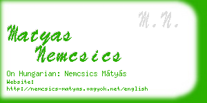 matyas nemcsics business card